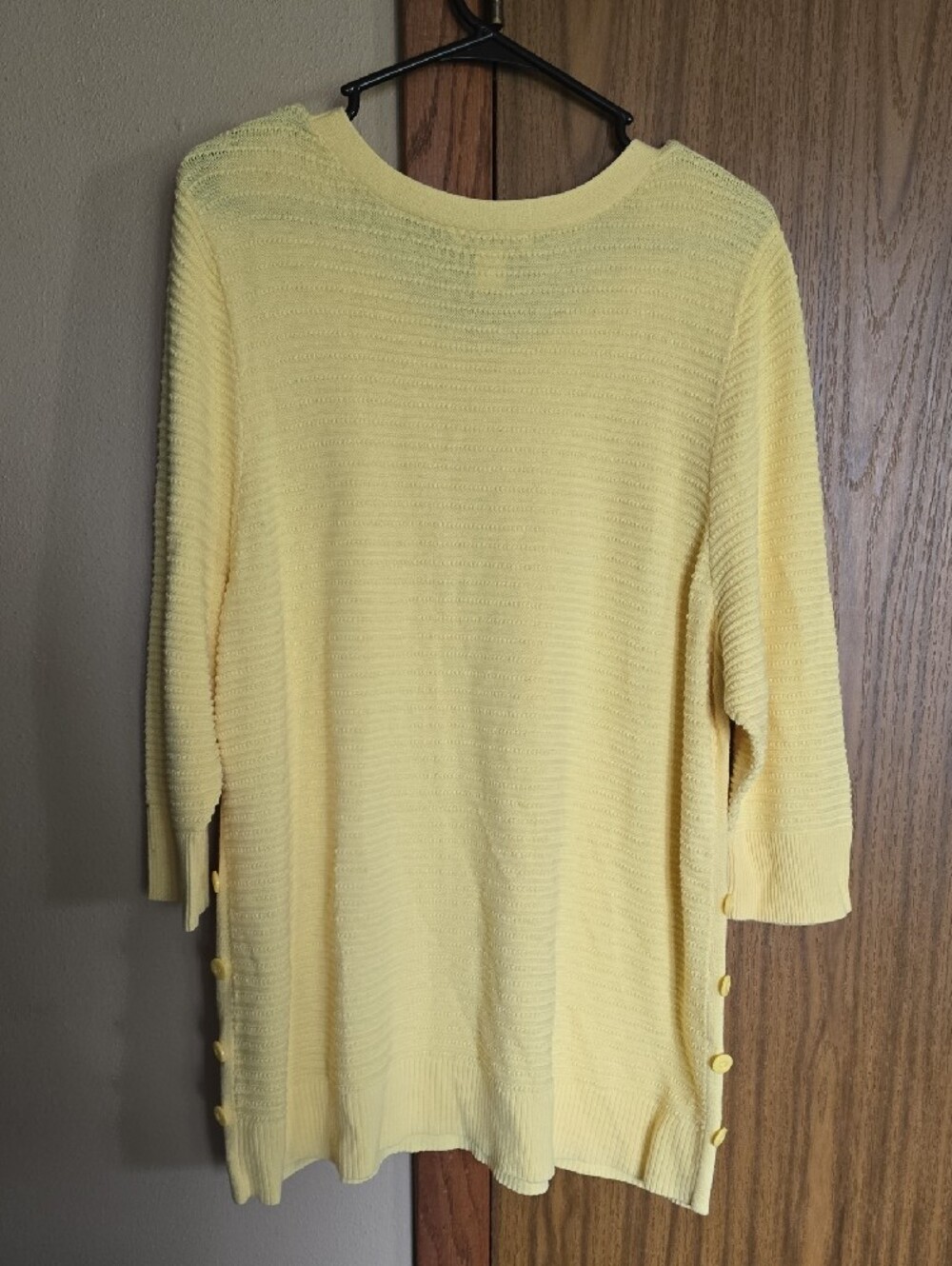 CJ Banks Yellow Ribbed Button-Side Tunic - Picture 6 of 6